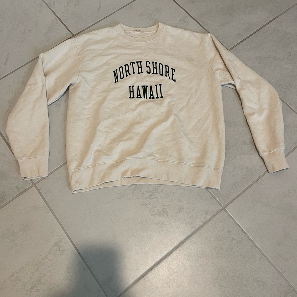 Brandy Melville Cream North Shore Hawaii Sweater